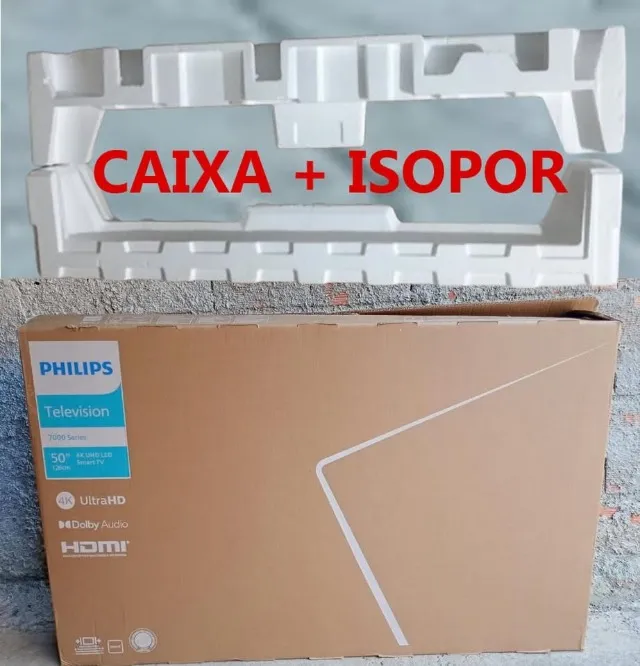 Caixa de papelão com isopor para Philips Tv 50" polegadas nova