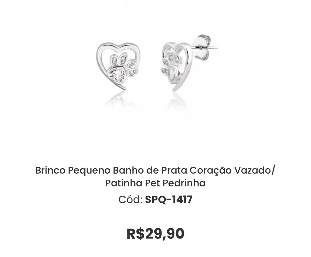 Brincos Coração & Patinha - Foto 2