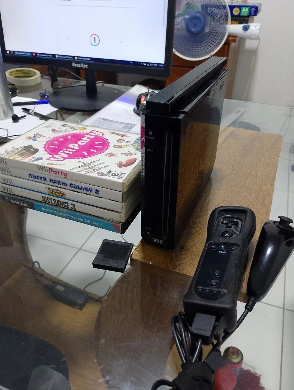 Wii Black Console com Jogos