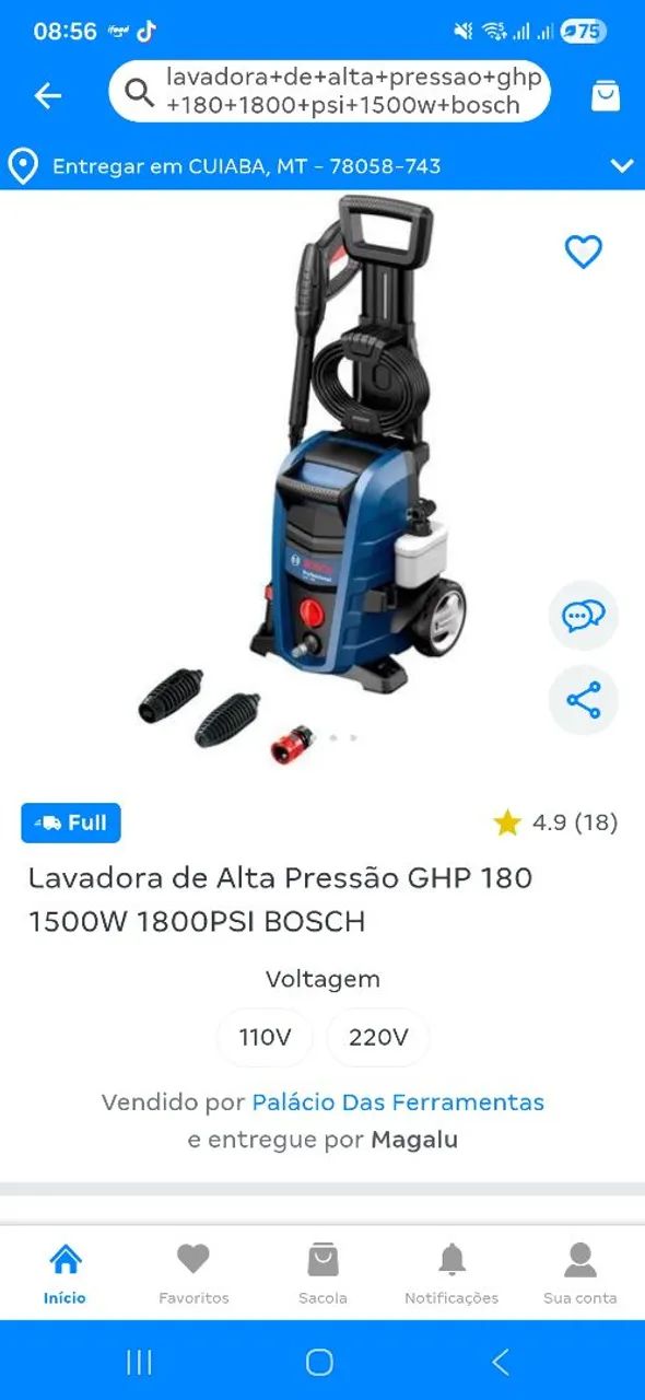 Lavadora De Alta Pressão Bosch Ghp 180