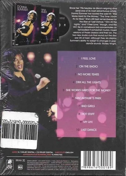 DVD: Donna Summer -- Live & More Encore (c/ canções regravadas anteriormente p/ Selena) - Foto 2