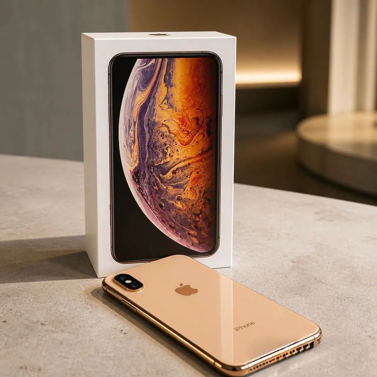 iPhone XS Max 64GB Dourado | 82% Bateria | Com Caixa | Conservado
