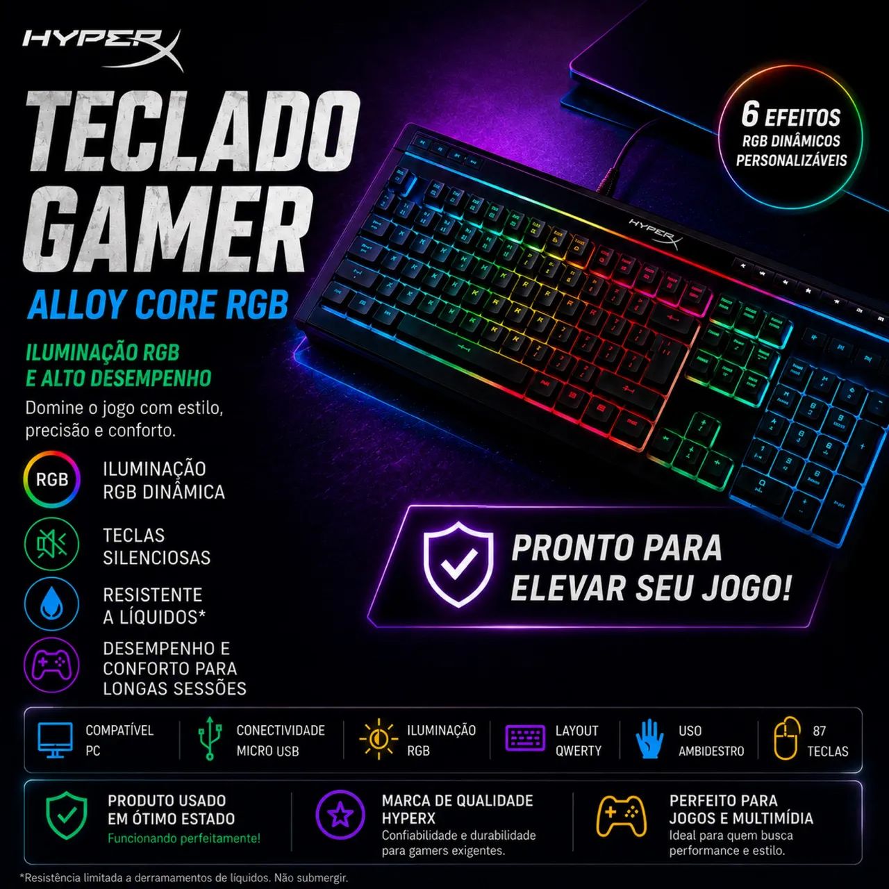 Teclado Gamer HyperX Alloy Core RGB GAMMING