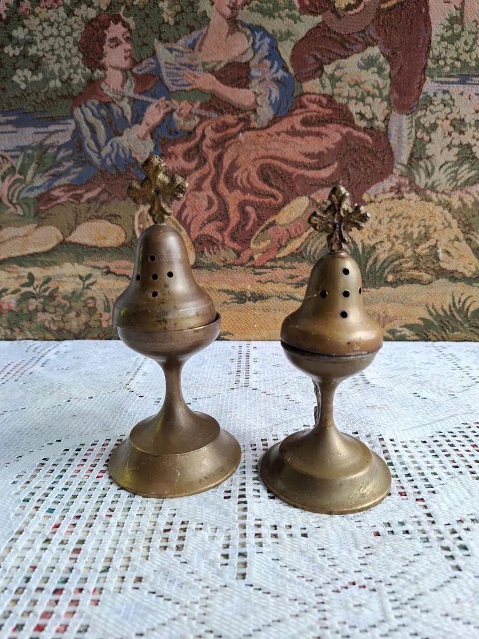 Incensários de bronze antigos (valor da dupla)  - Foto 3