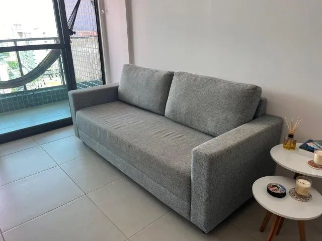 Sofá Tok&Stok Muy 3 Lugares Cinza Claro - Excelente Estado