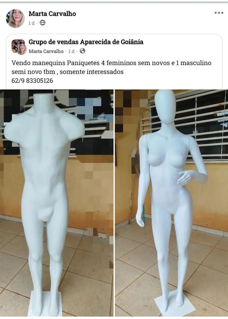 Vendo manequins Paniquetes seme novos. 