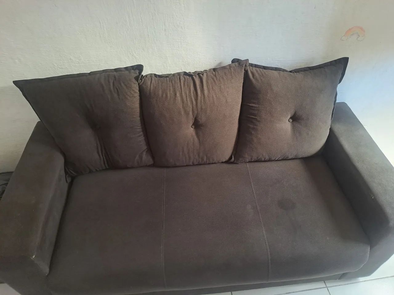 Sofa 3 lugares preto semi novo  - Foto 2