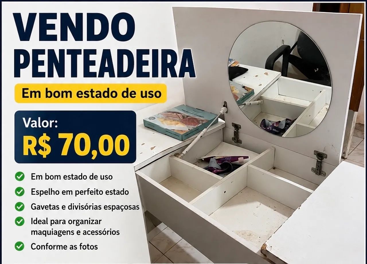     Mesa de Escritório Branca - R$ 70 - Foto 2