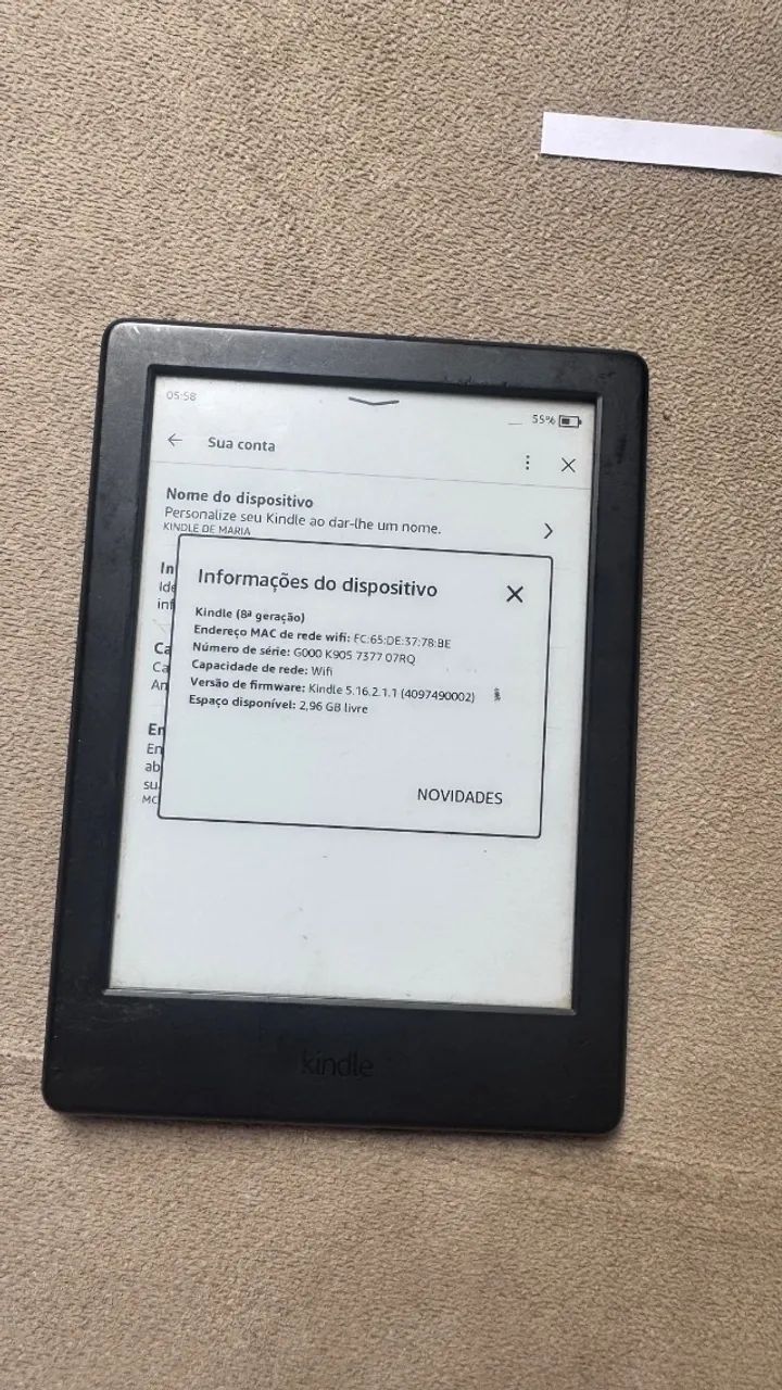 Kindle 8ª geração em ótimo estado + cabo - Foto 4
