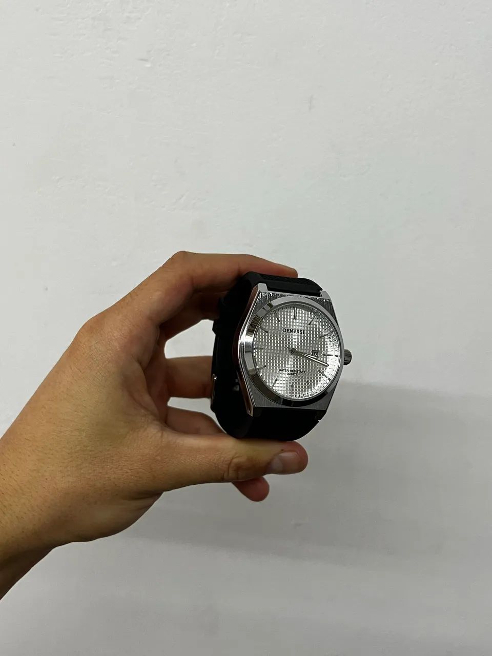 Relógio Masculino Denvosi Prata com Pulseira de Silicone