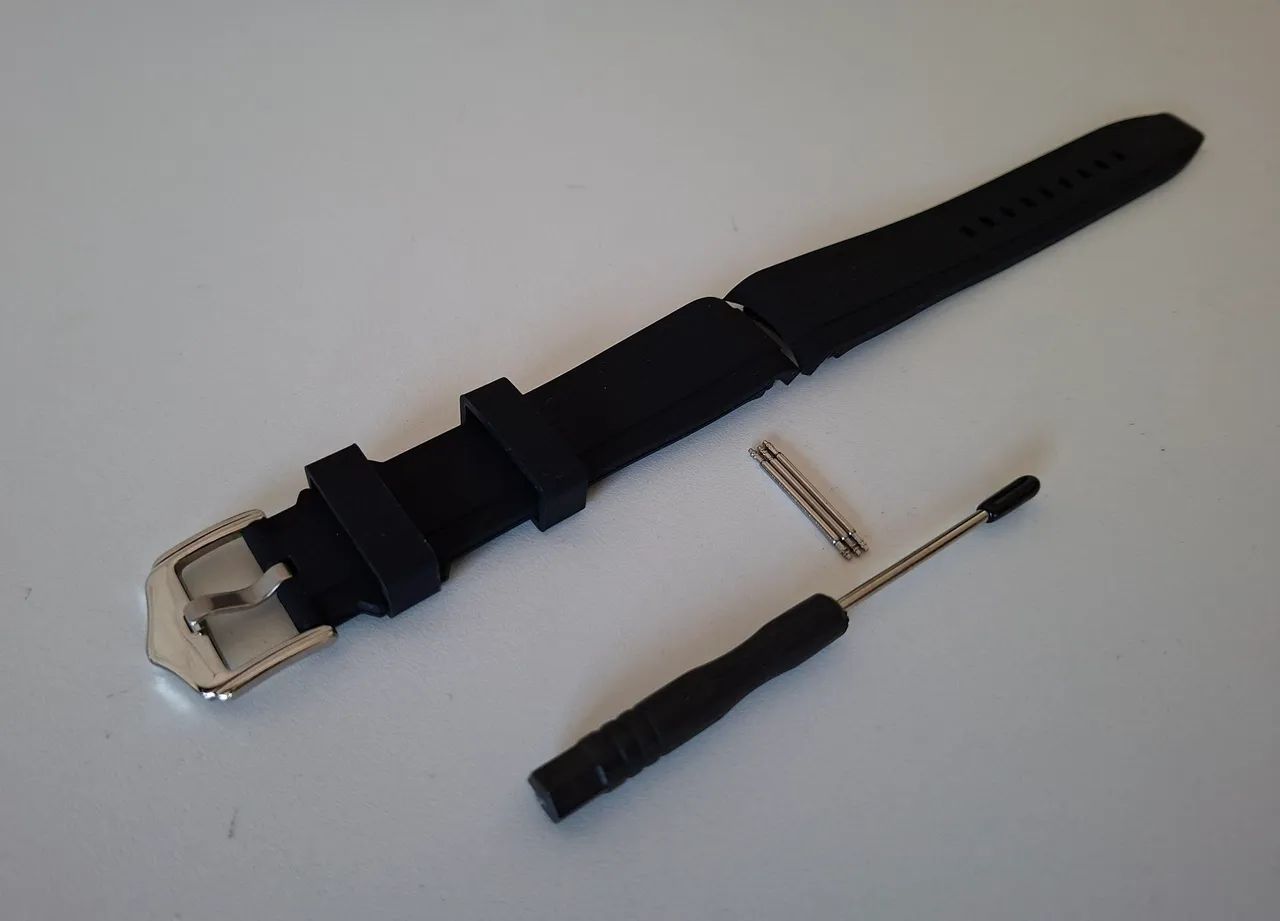 PULSEIRA DE RELÓGIO DE SILICONE PRETA 20mm - Foto 4