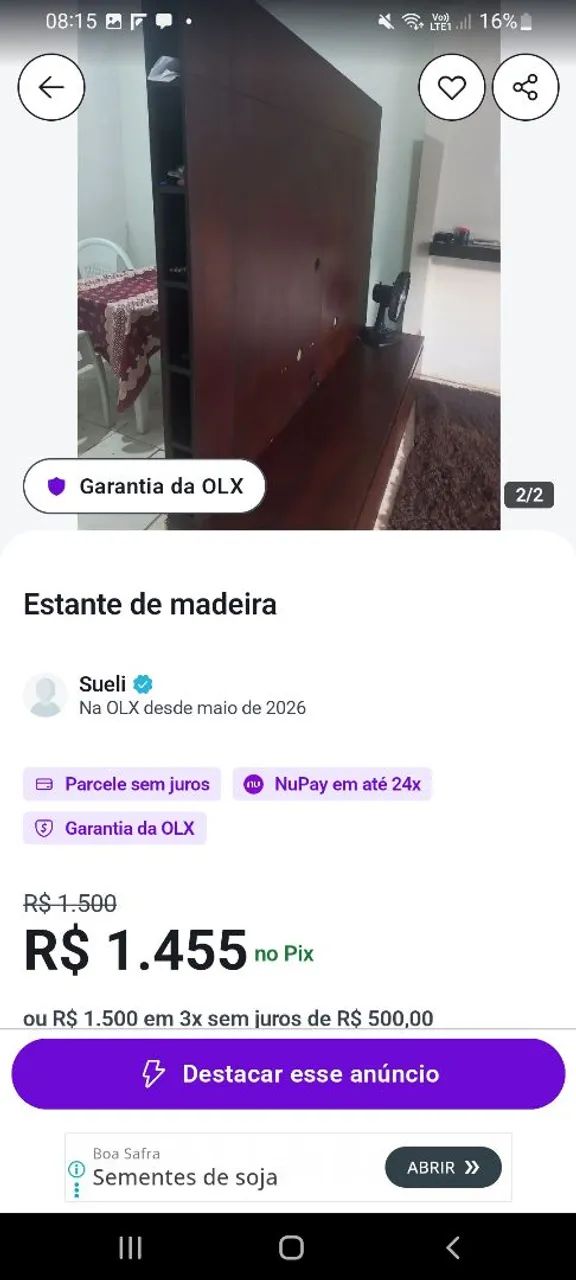 Vendo rake estante madeira pura  - Foto 2