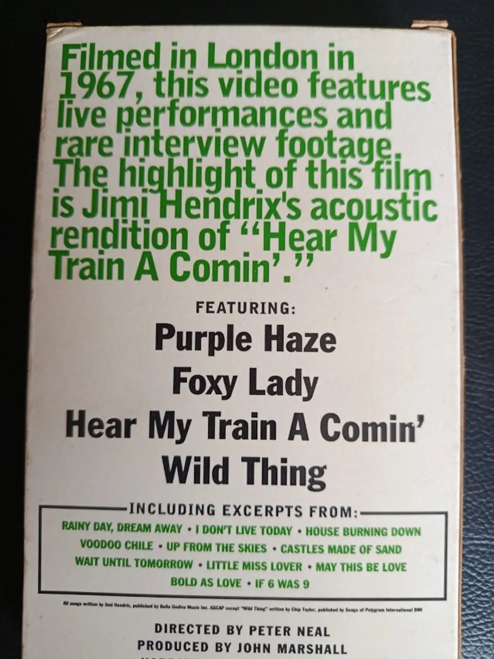 3 fitas VHS importadas Jimi Hendrix: Experience, Jimi plays