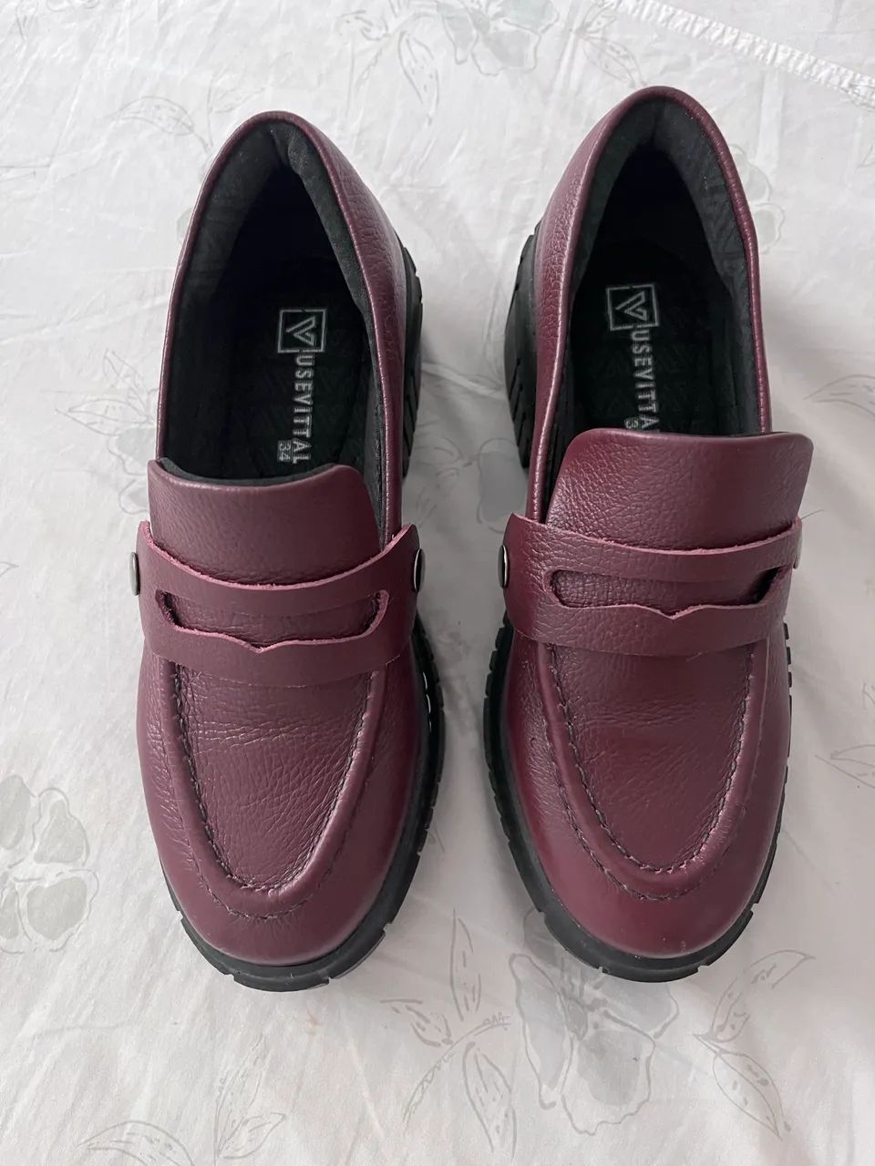Mocassim couro legítimo bordo 35 - Foto 2