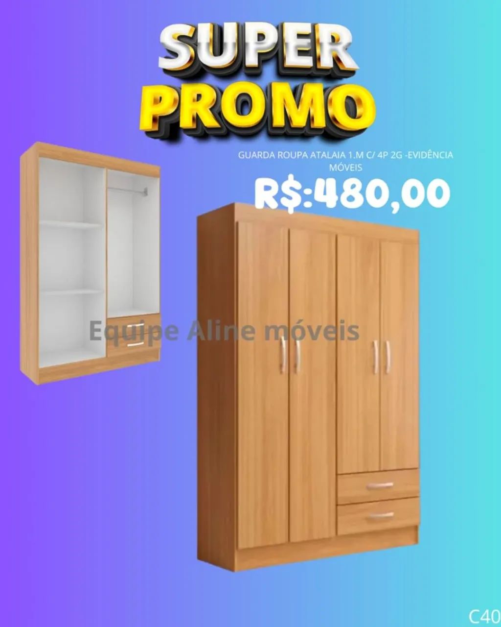 Guarda Roupas infantil 4 portas / 3 cores disponíveis  / pague na entrega 