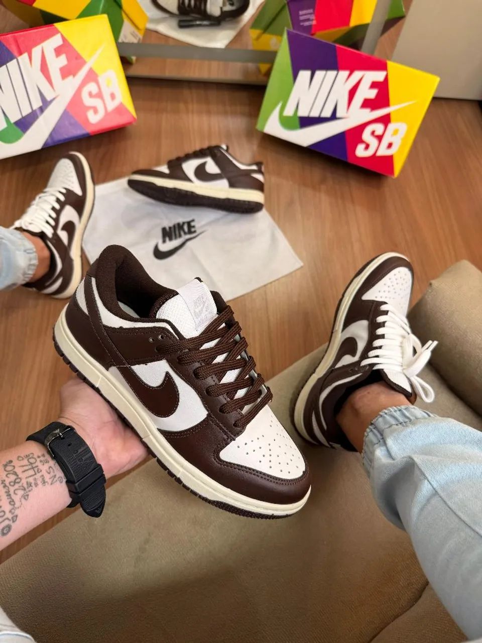 Nike dunk lançamento marron