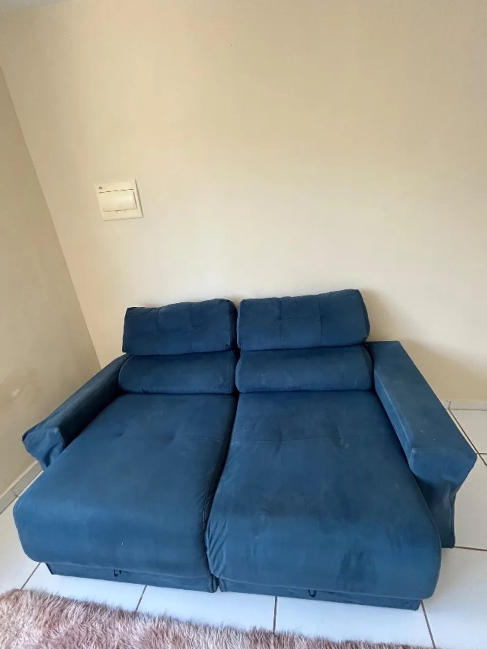 Sofá azul retrátil e inclinável  - Foto 2