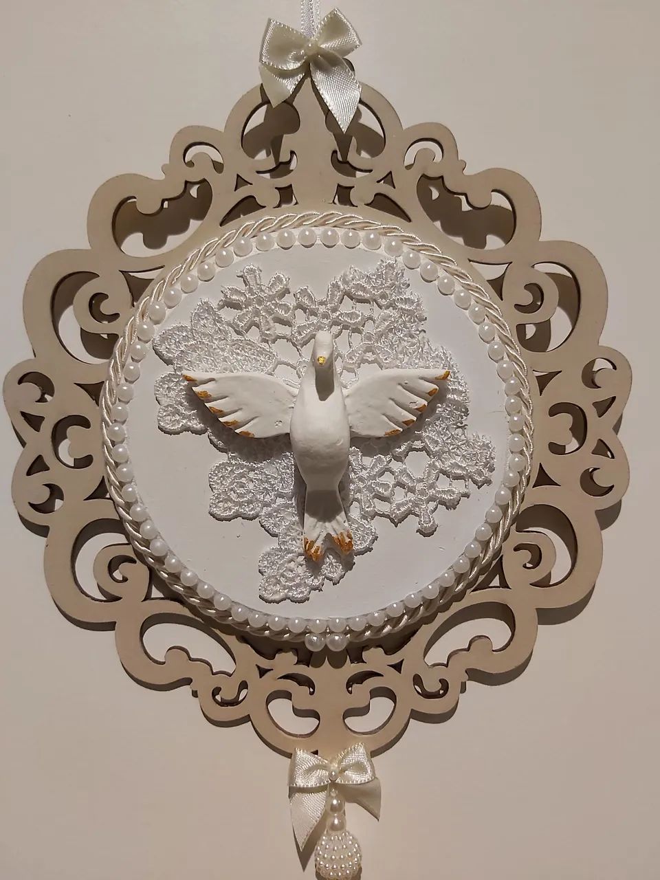 Mandala de Espirito Santo - bege e branco - Foto 4
