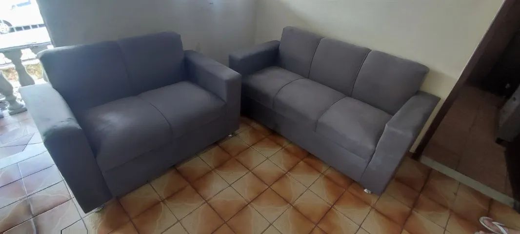 Sofá 2 e tres lugares Suede macio D33 Resistente Confortável Promoção - Foto 4