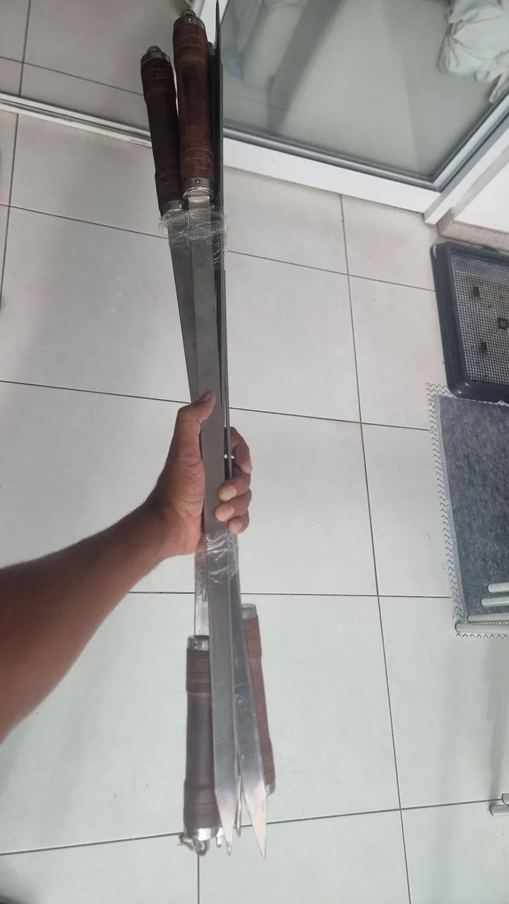 Espeto inox barra chata Tramontina 65cm. - Foto 2