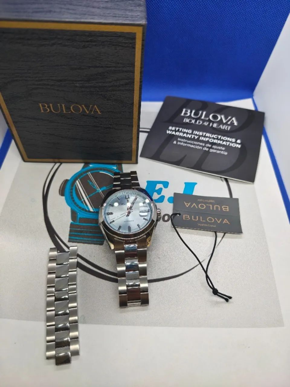 RELOGIO BULOVA SURVAYOR AZUL CLARO AUTOMATICO 96B469 - Foto 2
