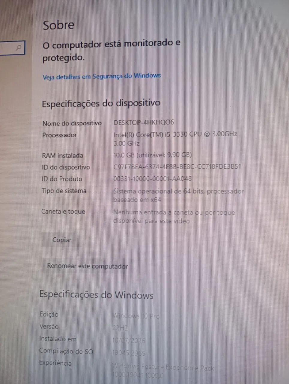 Computador Completo Proc Intel i5 / Mem 10Gig / SSD 120 Gig+ hd500Gig/Mon 20 Polegadas