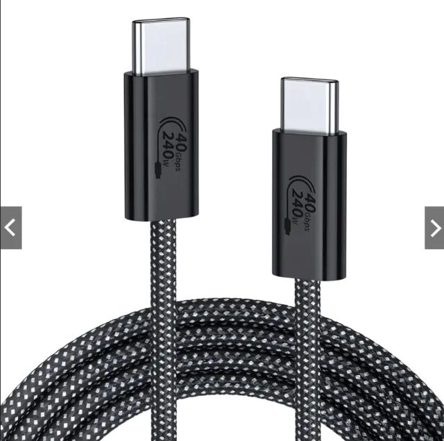 Cabo USB-C 240W 40Gbps USB4 Thunderbolt 4 8K Gen3x2 E-Marker 1mts - Foto 2