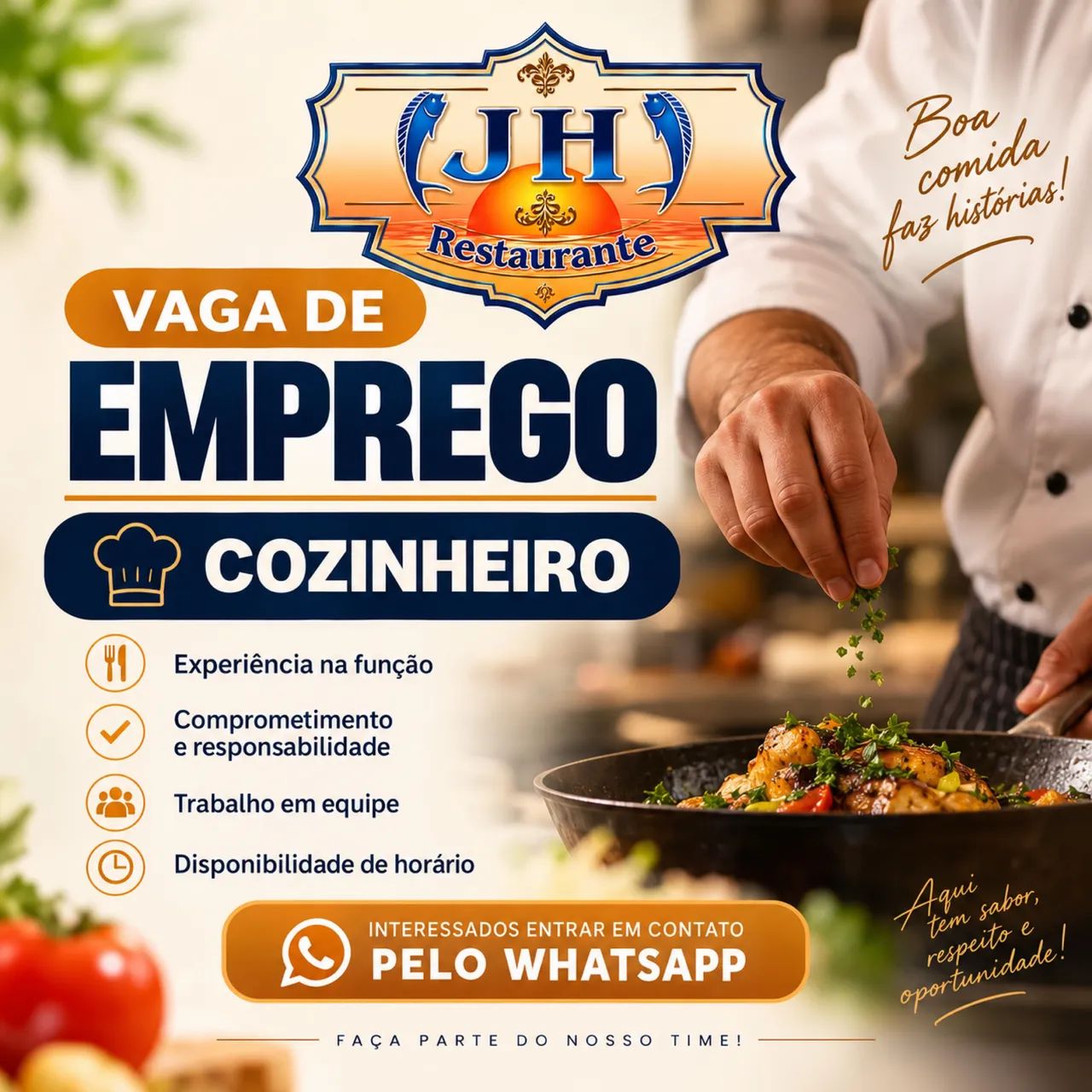 Vaga para Cozinheiro