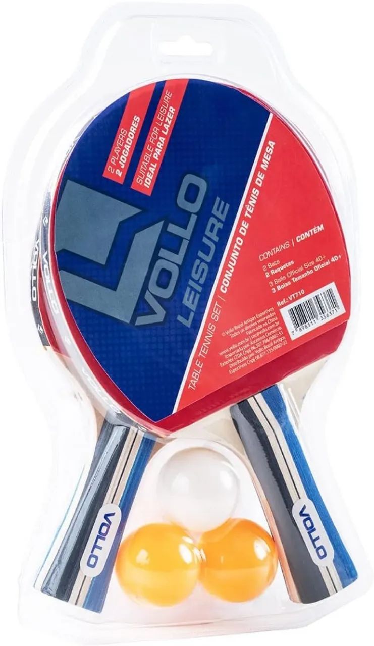 [NOVO/LACRADO] Kit Tênis De Mesa Ping Pong Vollo Com 2 Raquetes + 3 Bolas - Foto 2