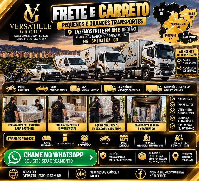 FRETE E CARRETO ? PEQUENOS E GRANDES TRANSPORTES