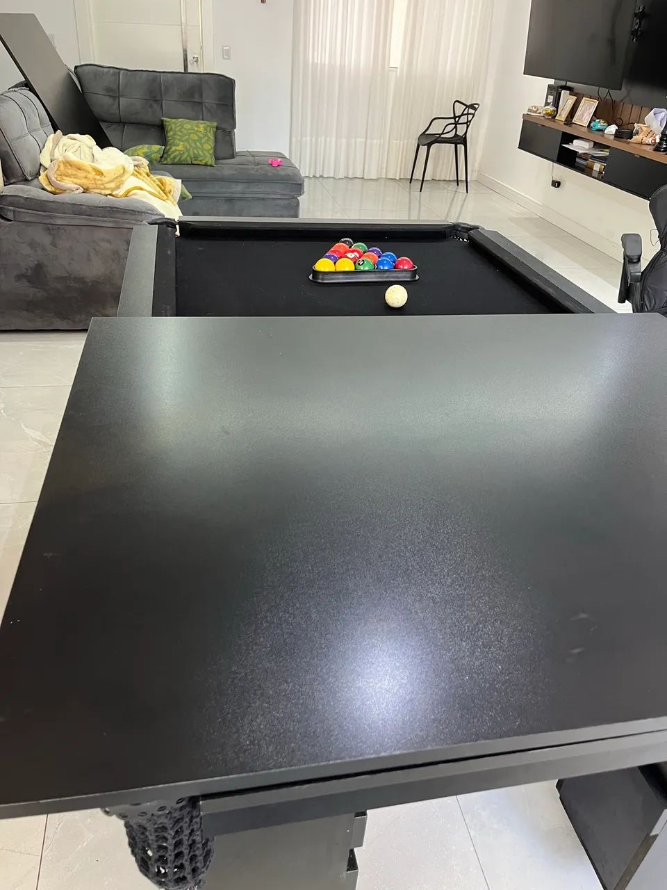 Mesa de sinuca com tampo preta! - Foto 2