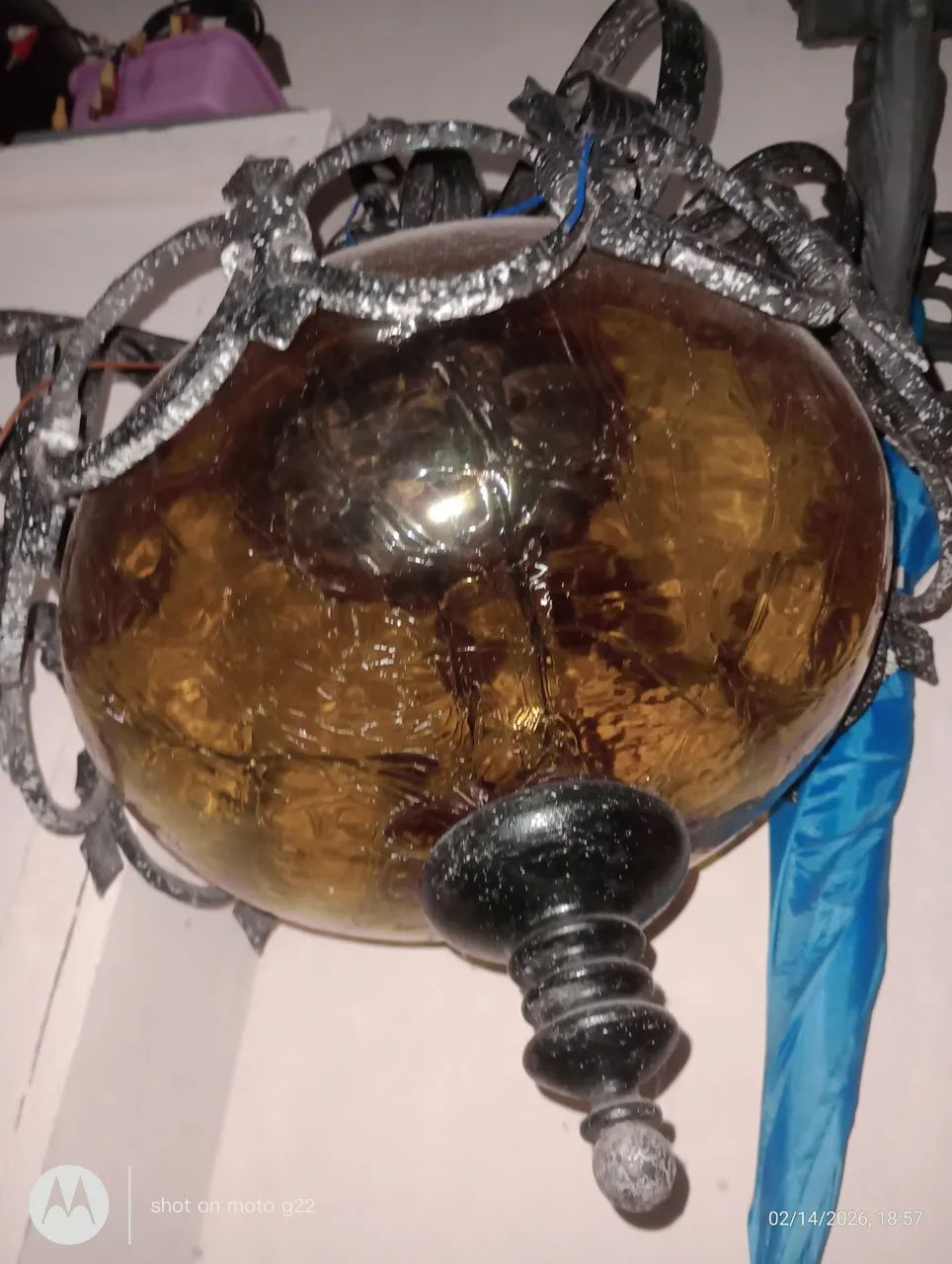 Lustre de alumínio antigo. - Foto 2