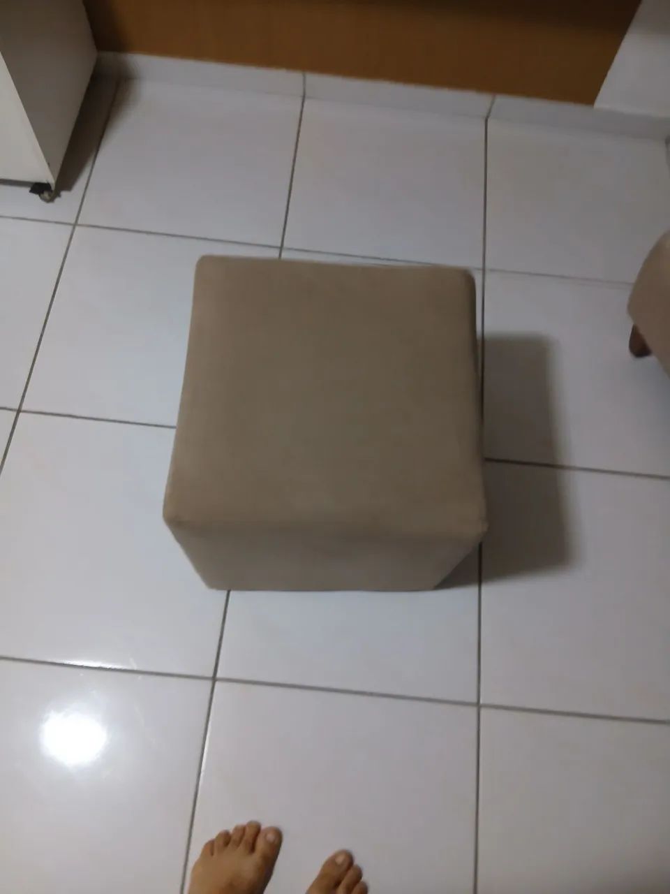 Par de puf creme - Foto 2