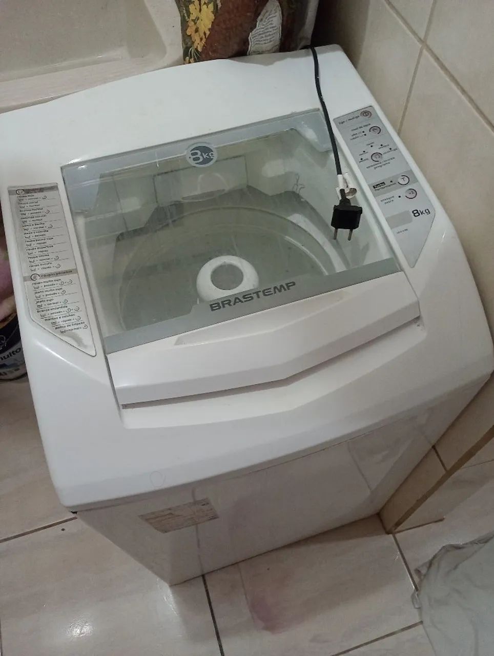 Máquina de lavar com defeito 