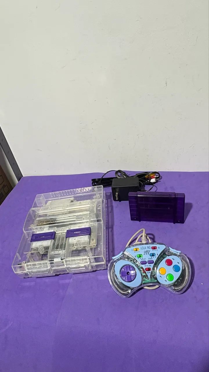 Console super nintendo aqua com everdrive