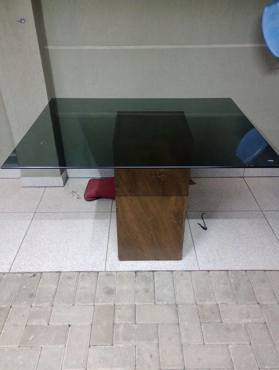 Mesa tampo de vidro 