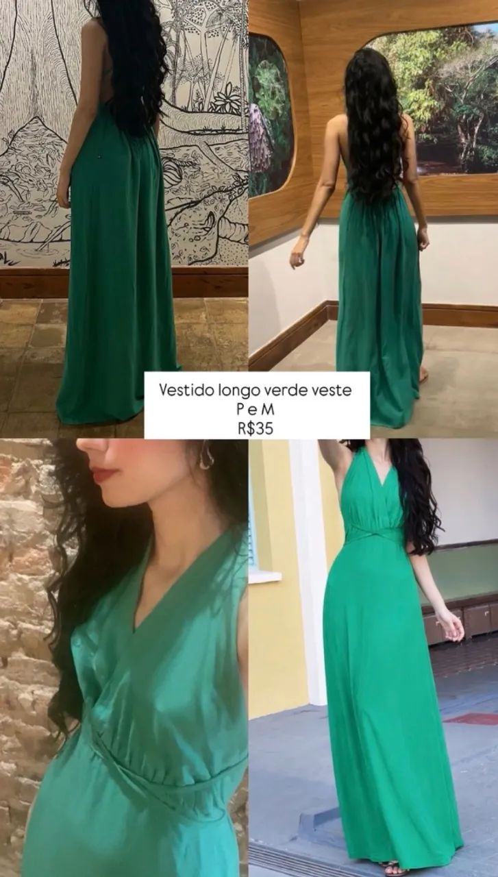 Vestido longo verde