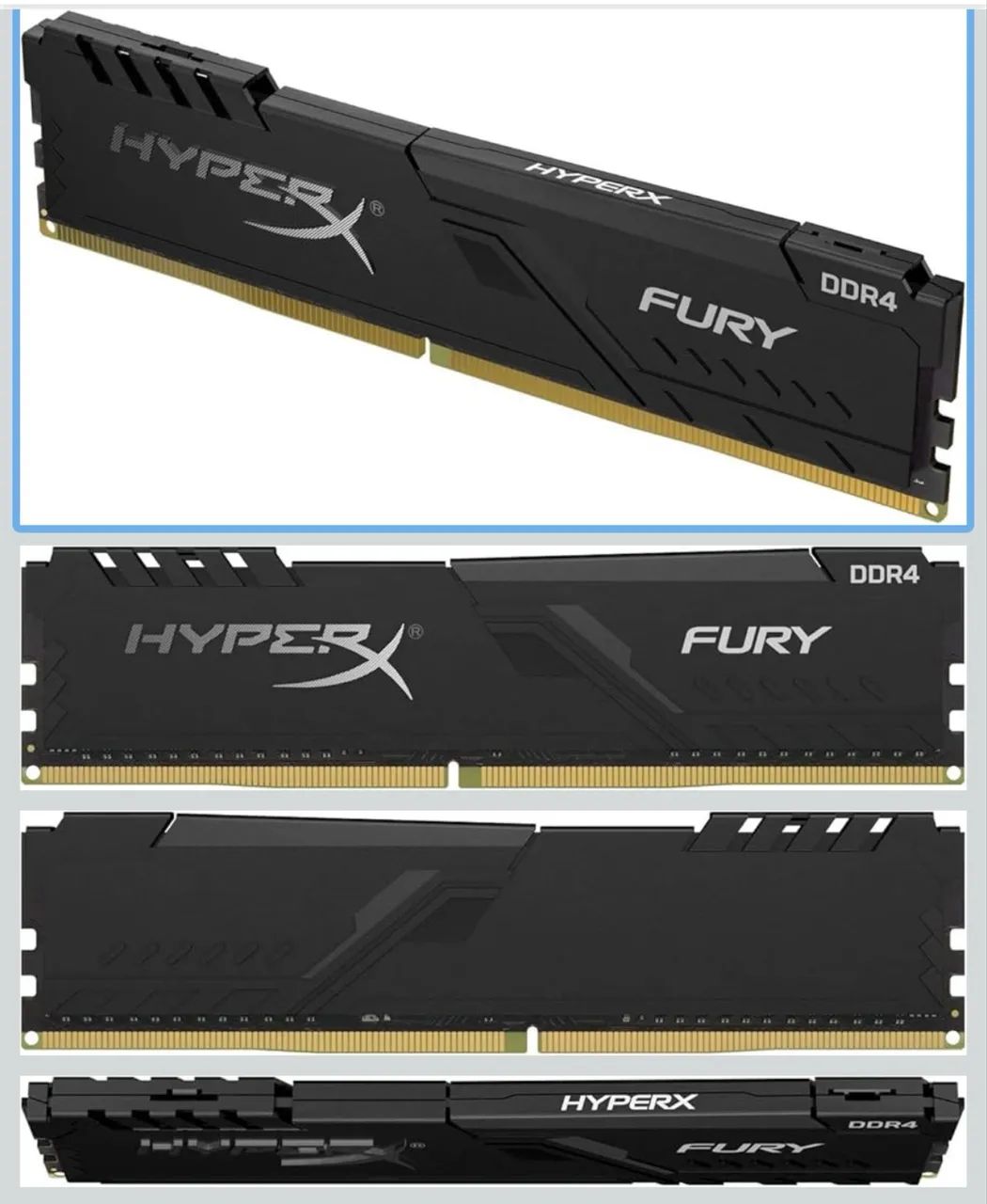 Memória RAM HyperX Fury Black 16GB DDR4 3200MHz CL16