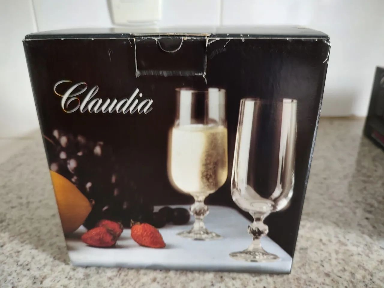 Jogo de 6 taças de champanhe de cristal modelo Claudia na caixa - Foto 2