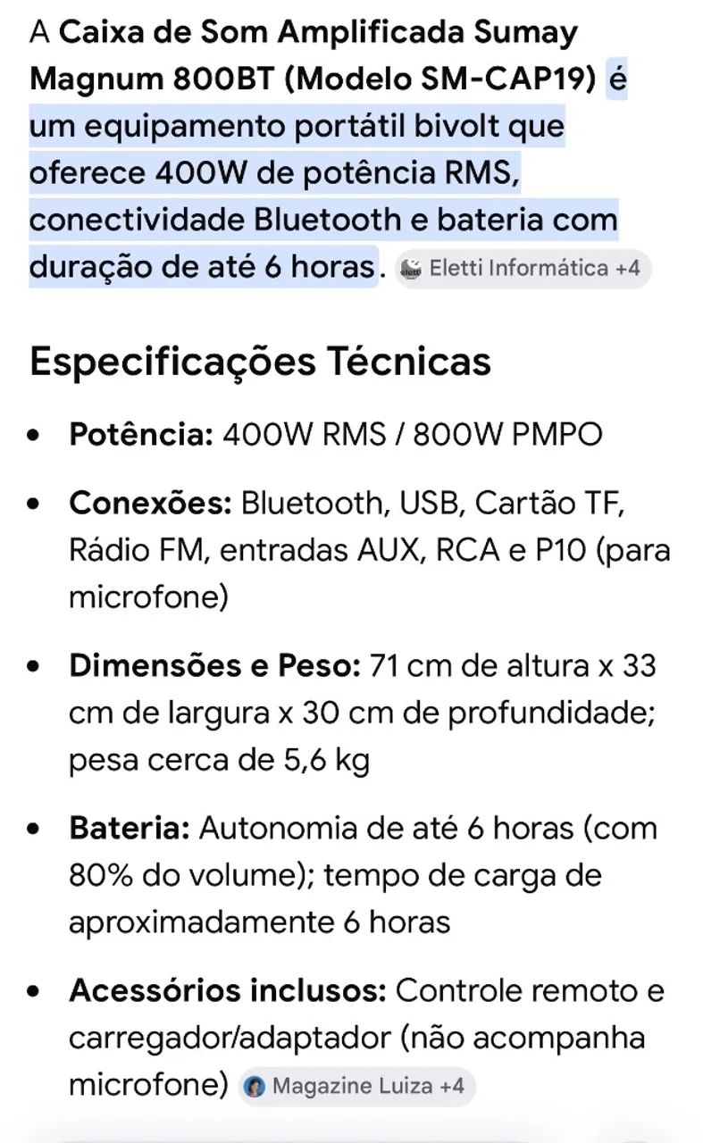 Caixa de Som Amplificada Bluetooth  - Foto 5