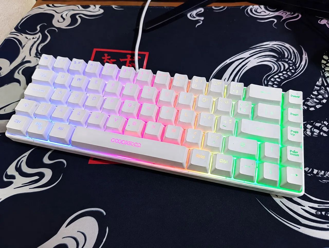 Teclado Gamer 65% GOOJODOQ Semi Mecânico - Branco - Foto 2