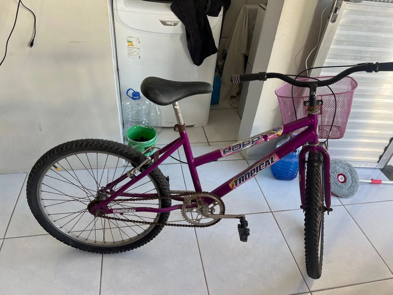 Bicicleta roxa tropical 
