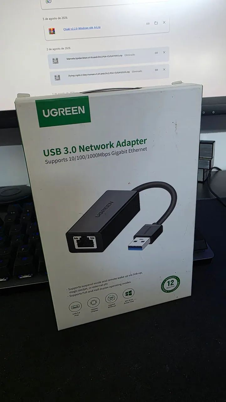 Adaptador USB para RJ45 Gigabit