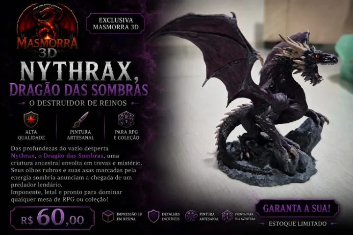 Miniatura de Dragão 3D Pintado - Foto 2