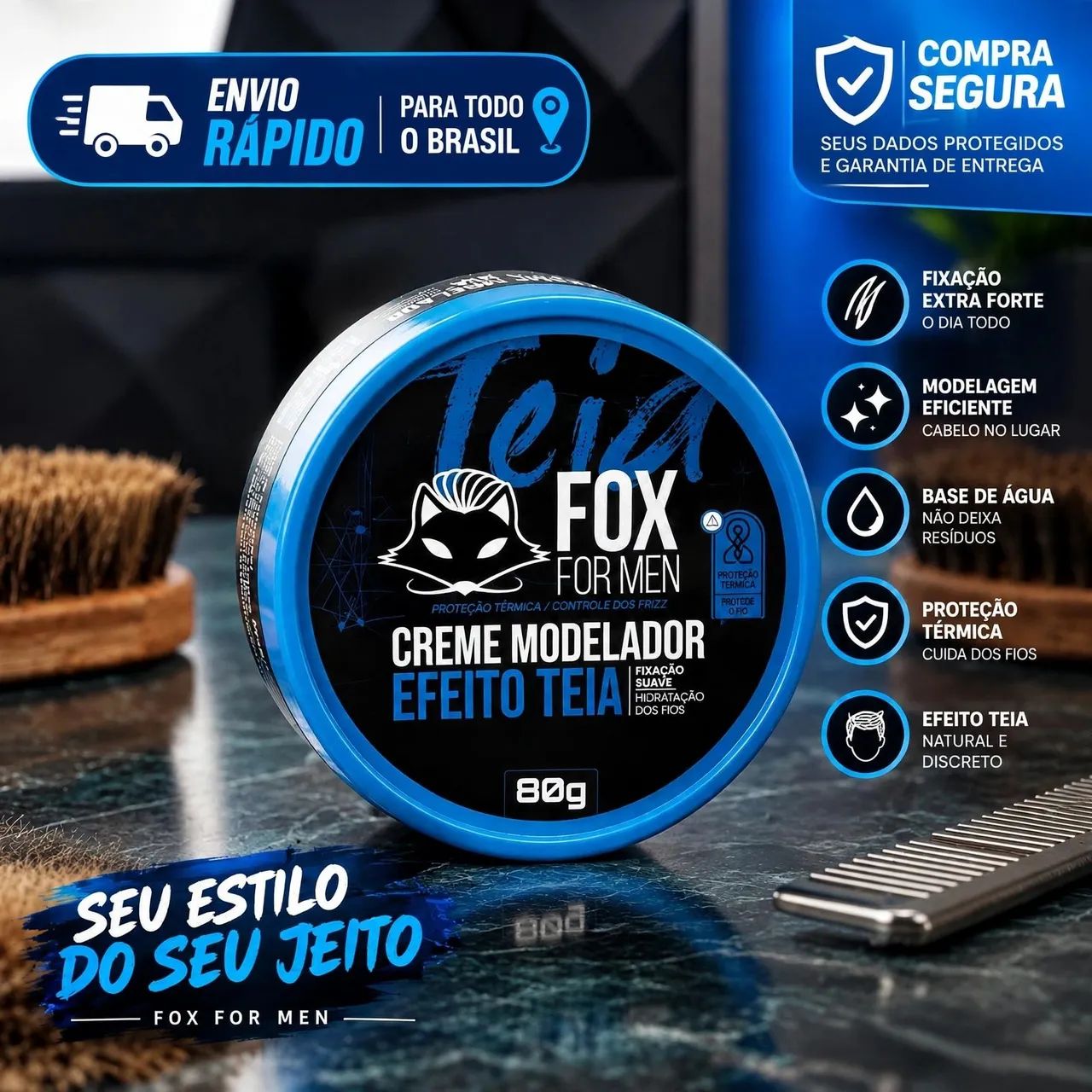 Pomada Fox For Men Efeito Teia 80g - Foto 2