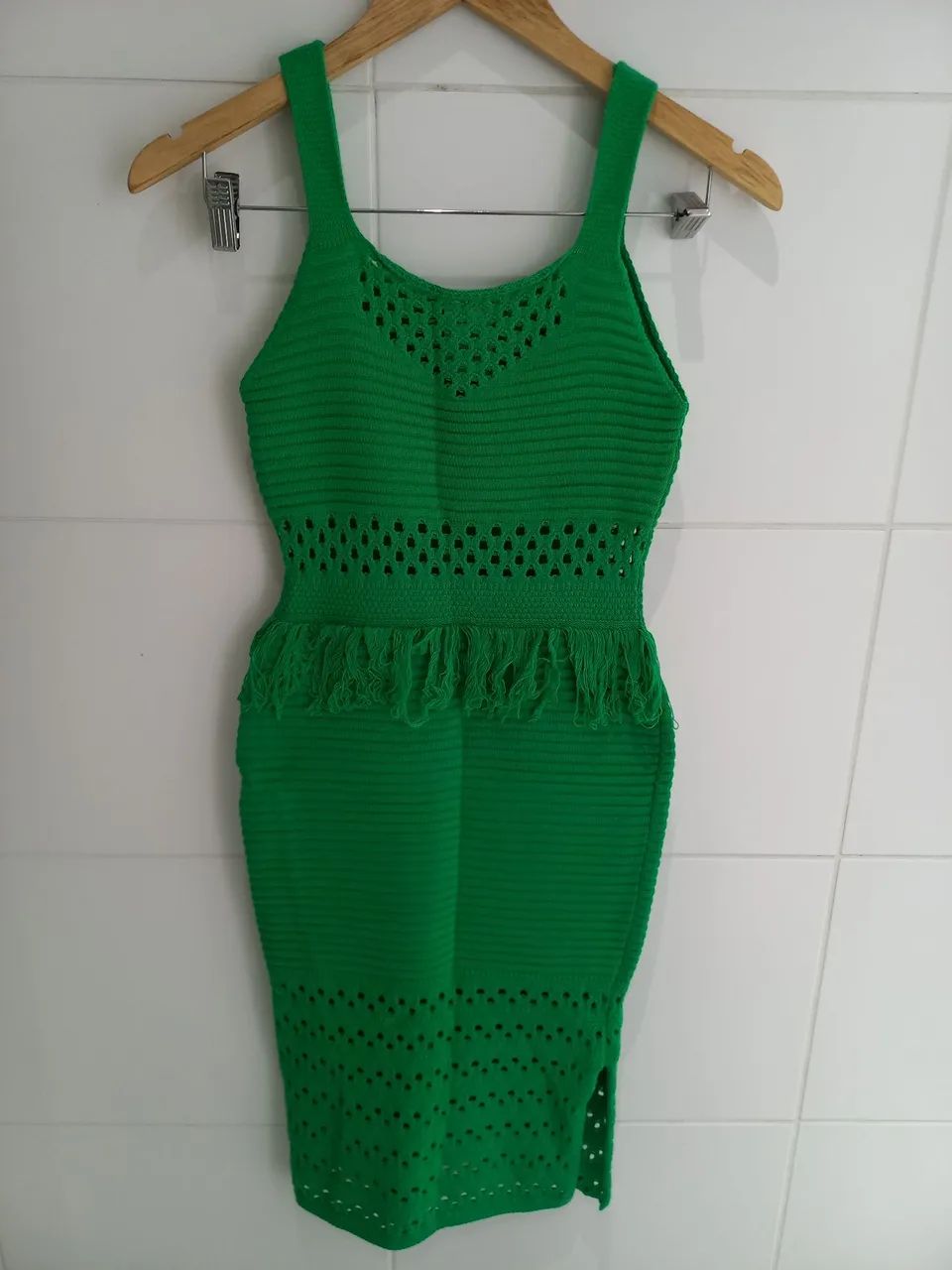 Vestido verde tricô 