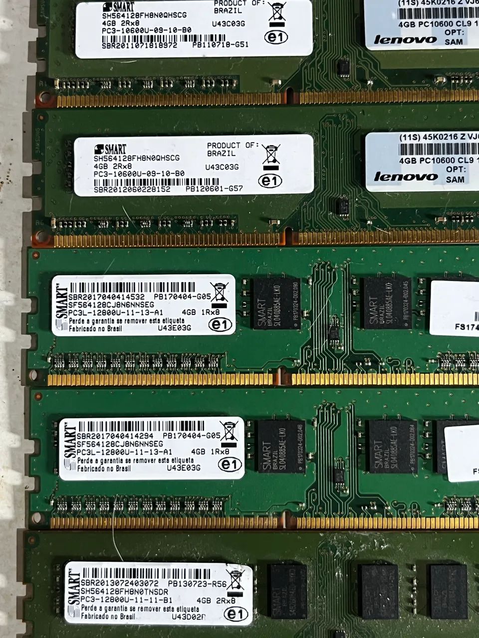 Vendo Memória RAM DDR3 e DDR4
