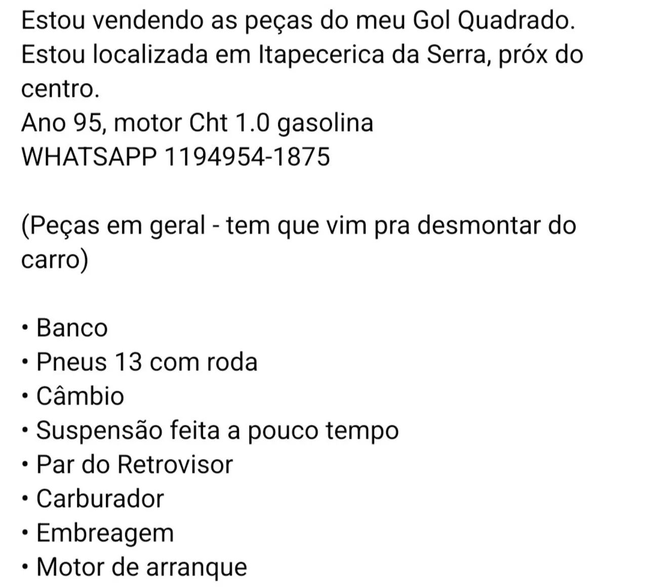 Volkswagen Gol Geração I 1000 2P 1995 1995