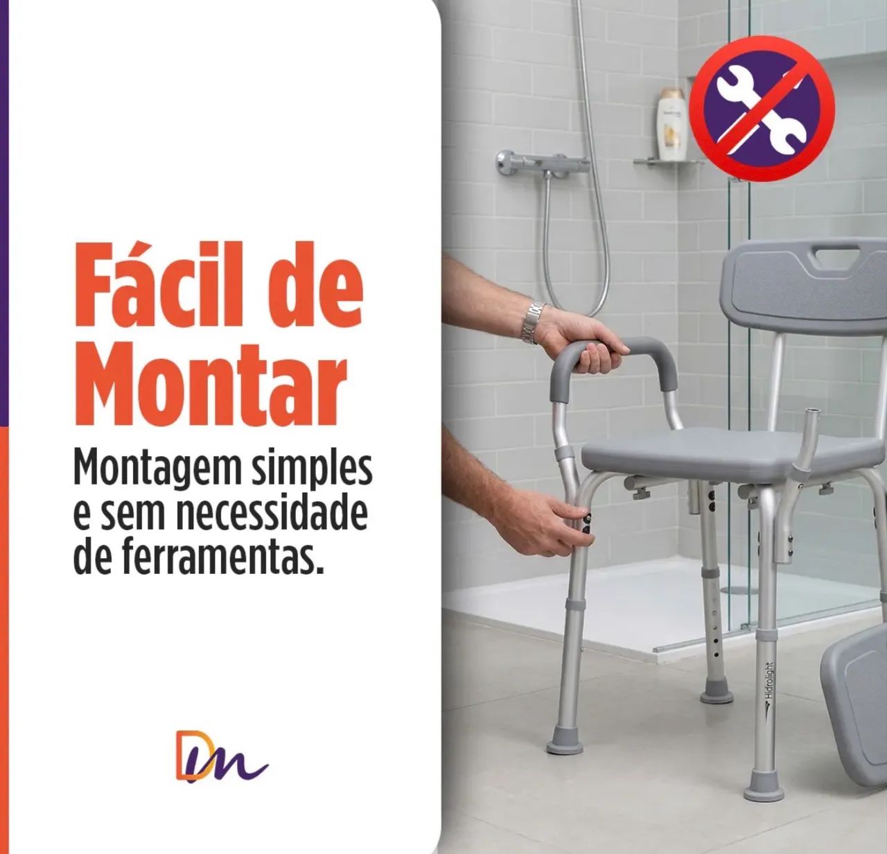 Cadeira de Banho Hidrolight com Encosto e Apoio de Braços - NOVA E LACRADA - Foto 5
