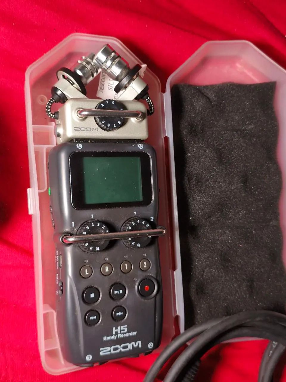 Kit microfone binaural + gravador zoom H5 com cabos - Foto 3